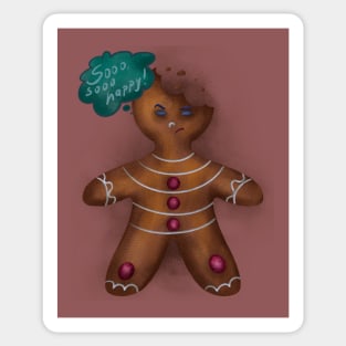 Angry gingerbread man Sticker